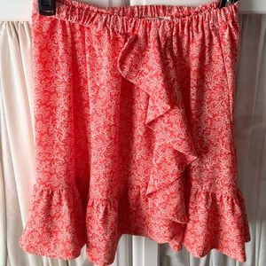 Michael kors red floral mini skirt